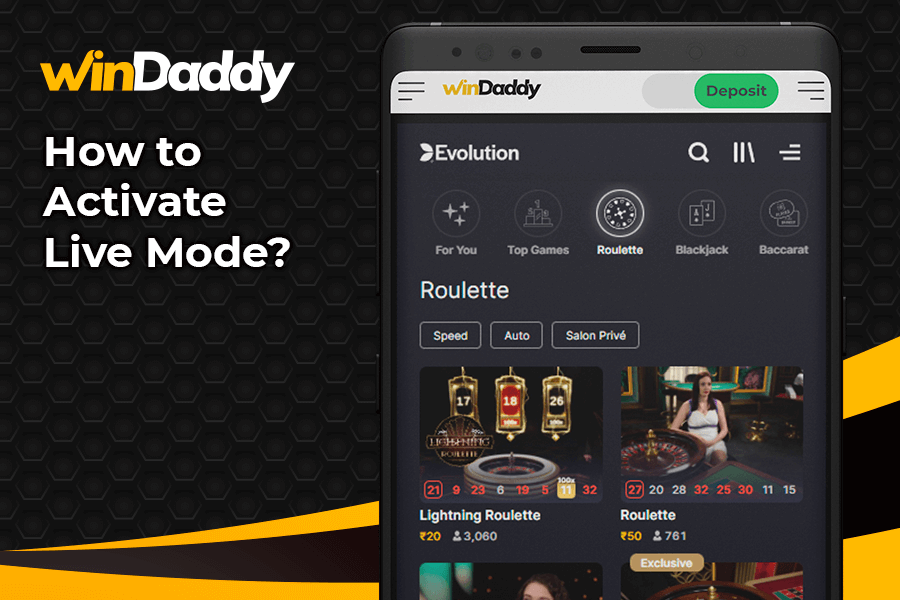 How to activate live mode at winDaddy Casino
